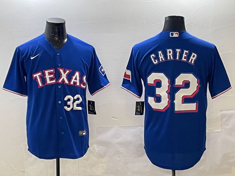 Men Texas Rangers #32 Carter Blue Game 2025 Nike MLB Jersey style 1->texas rangers->MLB Jersey